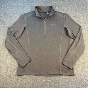 Marmot Pullover Shirt Mens M Gray 1/2 Zip Activewear Hiking Mid Layer Stretch